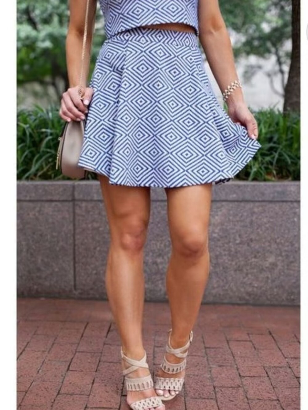 Alice + Olivia Jaquard Print Pleated Front Mini Skirt